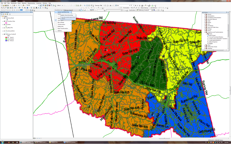 Example 2 of the georeferencing process, fitting our map to geographic information and base layers in QGIS