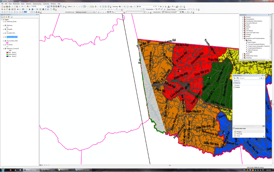 An example of tracing boundaries of other shapefiles to speed up the drawing of our figure