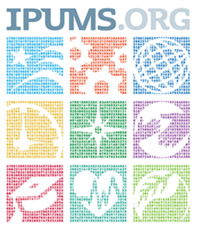 IPUMS logo with feature icons